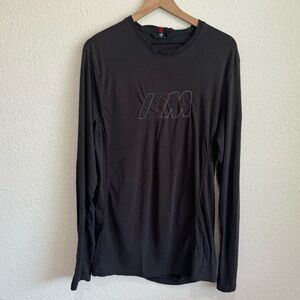 BMW M Series Men's Officially Licensed Long Sleeve Logo T-Shirt Black Streetwear